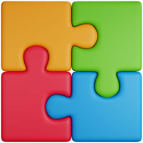 Puzzle,, Color Gradient, 3D, Icon, Png PNGWing, 55% OFF