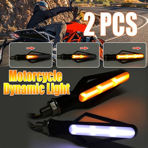 New 2Pcs Motorcycle Turn Signal Flowing Lights LED Indicator Waterproof