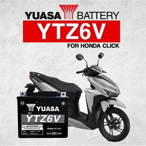 Yuasa Ytz V V Ah Fully Sealed Motorcycle Battery For Honda Click