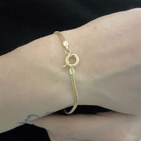 14K Gold Herringbone Chain Link Bracelet for Women | Latika Jewelry