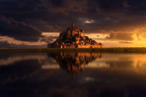 Hd Wallpaper Religious Mont Saint Michel France Monastery