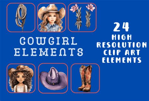 Watercolour Cowgirl Clip Art Set Graphic By Debby S Digitals · Creative Fabrica