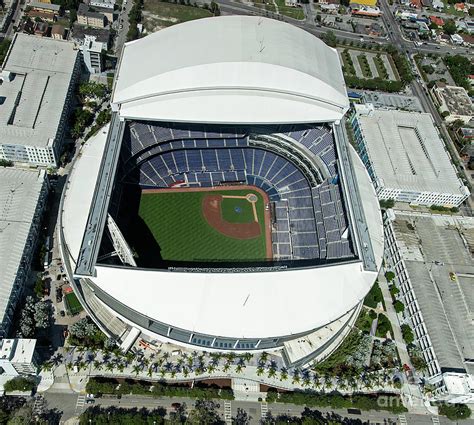 marlins park stadium aerial miami photograph  david oppenheimer pixels