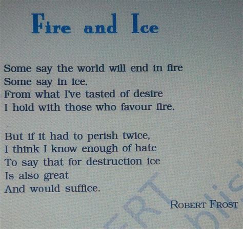 Robert Frost Poems Fire And Ice