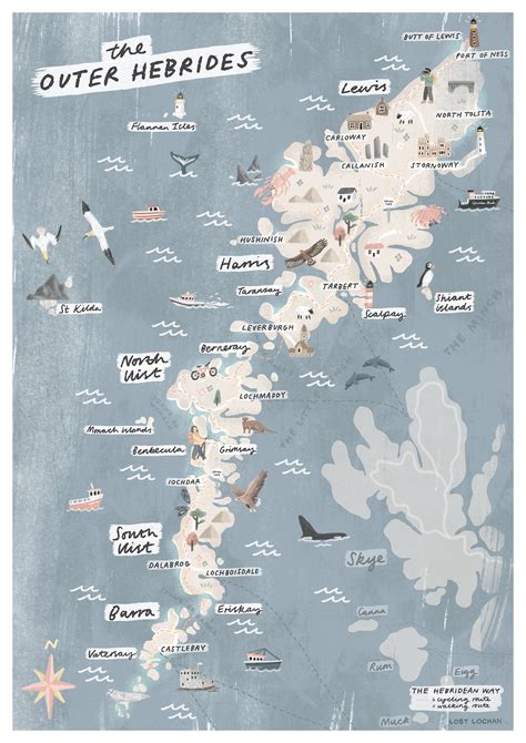 The Outer Hebrides illustrated map on Behance