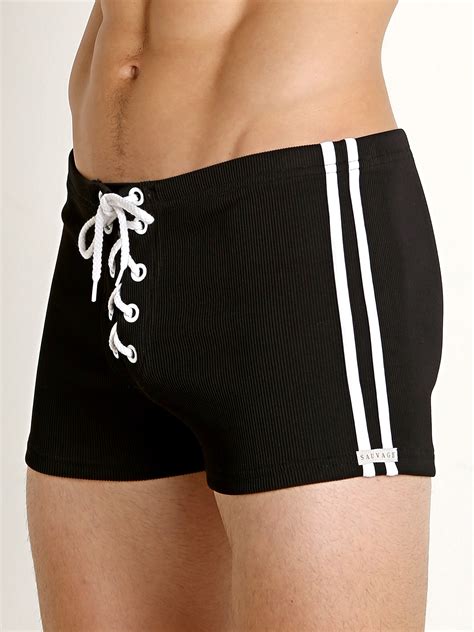 Sauvage Classic Fit Football Lace Up Trunk Black 194bw Free Shipping