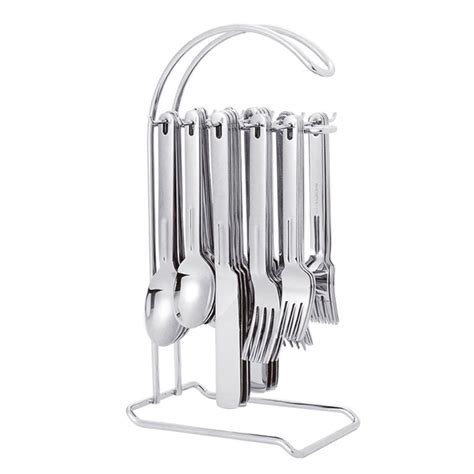 UPware 20 Piece Stainless Steel Flatware Set With 12 Stand Service