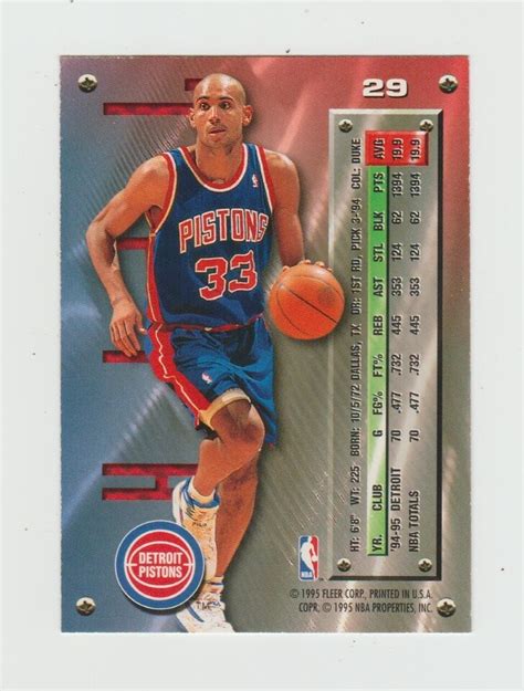 Fleer Metal Grant Hill Detroit Pistons Hof Ebay