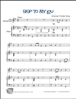 Skip To My Lou Beginner Alto Saxophone Sheet Music