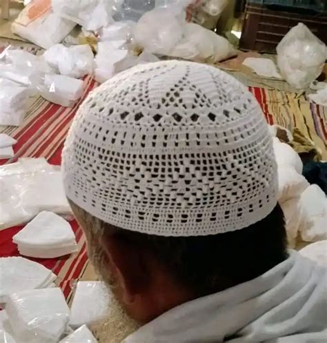 High Quality Hand Knitted Kufi Hat For Men Muslim Prayer Tupi Haji