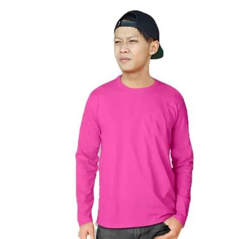 Jual PINK FANTA LENGAN PANJANG LONG SLEEVE KAOS POLOS KATUN COMBED 30s