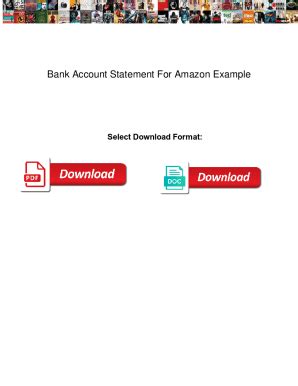 Fillable Online Bank Account Statement For Amazon Example Bank Account