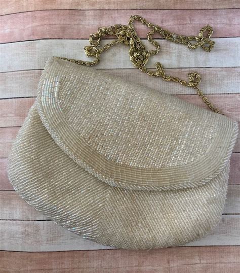 Vintage La Regale White Beaded Purse Shoulder Bag Etsy