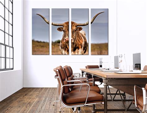 Texas Longhorn Wall ArtTexas Longhorn Canvas Extra Large Wall | Etsy