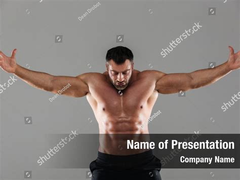 Strong Portrait Concentrated Shirtless Powerpoint Template Strong