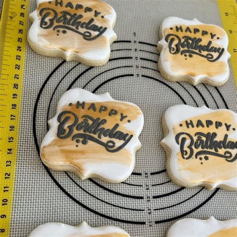 Black Gold Birthday Sugar Cookies Etsy