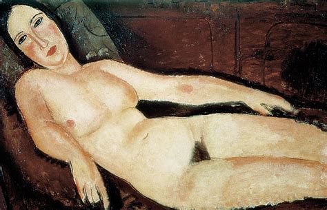 Naked On A Couch Painting By Amedeo Modigliani Sticker By Amedeo Modigliani Pixels
