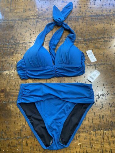 Nwt Soma Ocean Navy Sm Bikini Swim Top High Waisted Crossover Bikini