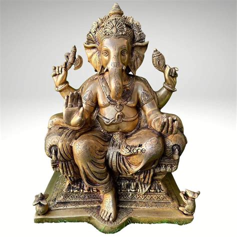 Brass Ganesha Idol For Home Ft Buy Best The Stone Studio