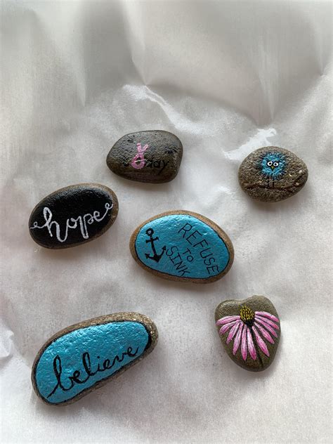 I paint rocks and leave them at the cancer center at the hospital I ...