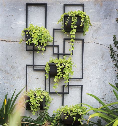 Modern Grid Wall Planter 5 Hanging Plants Wall Planter Etsy In 2021 Hanging Plants Outdoor