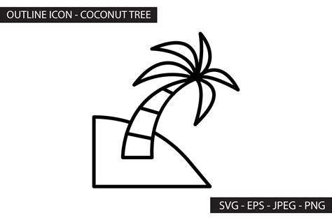 Coconut Tree Outline Icon Graphic by SIKEY STUDIO · Creative Fabrica