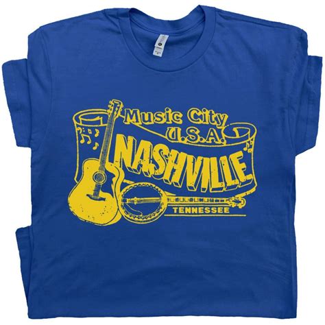 Nashville T Shirt Bluegrass T Shirts Banjo Tee Cool Retro Vintage Country Music Tee For Mens