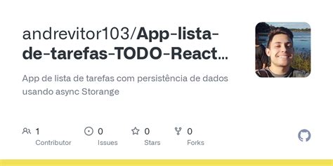 GitHub Andrevitor103 App Lista De Tarefas TODO React Native App De