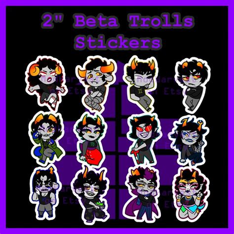 2 Homestuck Beta Troll Stickers Etsy Stickers Homestuck Etsy