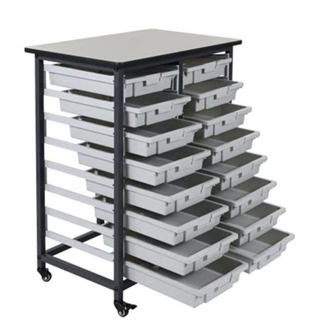 Double Row Mobile Small Bin Storage Unit