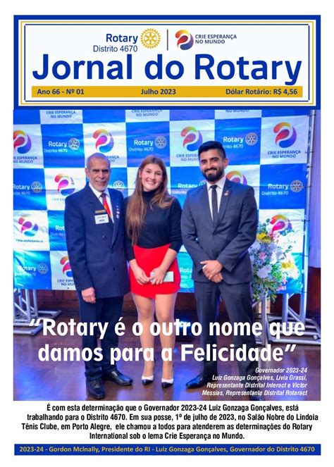 Calam O Jornal Do Rotary Distrito Ed Julho De