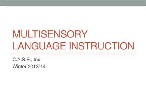 Ppt Multisensory Language Instruction Powerpoint Presentation Free