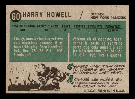 1970 Topps 72 Harry Howell TonyeTrade