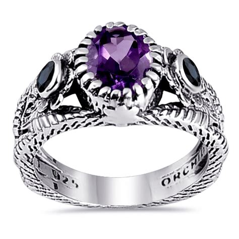 Orchid Jewelry Timeless 194 Ctw Oval Round Amethyst Sapphire 925