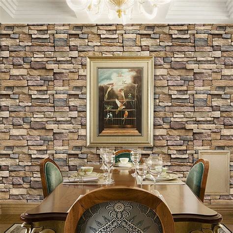 Stone Wallpaper Brick Backsplash Peel And Stick Stone Backsplash Self