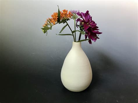 Matte White Ceramic Bud Vase Matte White Glaze Modern Bud Vase Matte