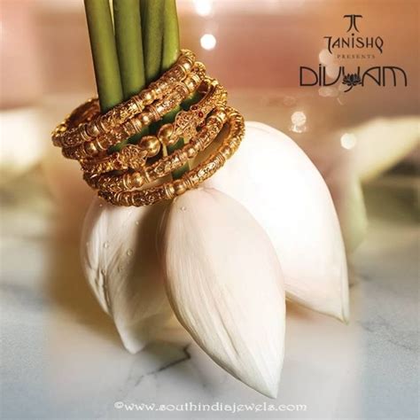 Gold Bangle Designs From Tanishq Divyam Collections South India Jewels