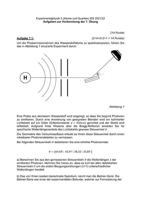 Bung Aufgaben Ws Experimentalphysik Atome Und Quanten Ws