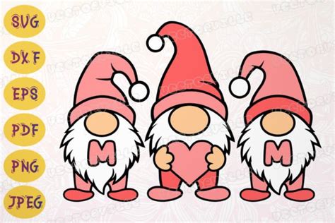 Gnomes Holding Hearts SVG Mothers Day Graphic By Vectorville Creative