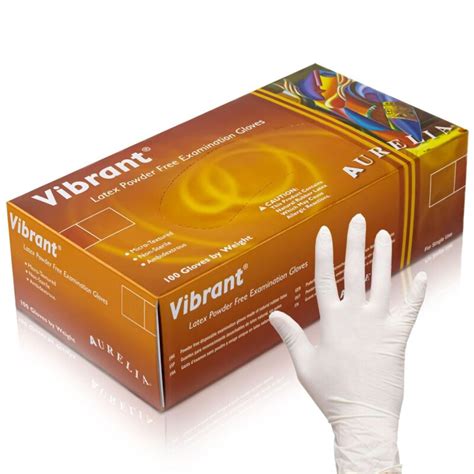 Aurelia Vibrant White Disposable Latex Gloves Medical Grade Powder