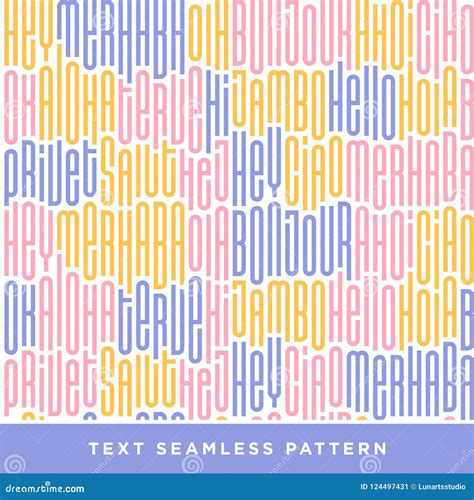 Text Seamless Pattern With Word Hello In Different Languages Fr Stock