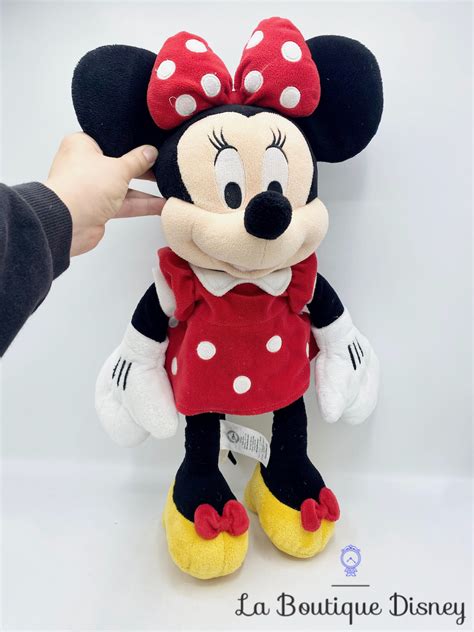 Peluche Minnie Mouse Classique Disney Store Robe Rouge Pois Cm