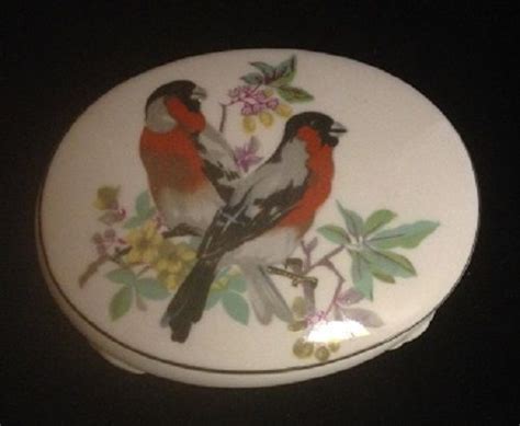 Vintage Irice Bird Trinket Box Iw Rice Oriole Porcelain Jewelry Box