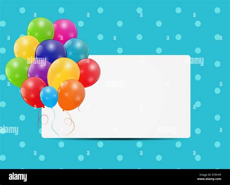 Color Glossy Balloons Card Background Vector Illustration Stock Photo