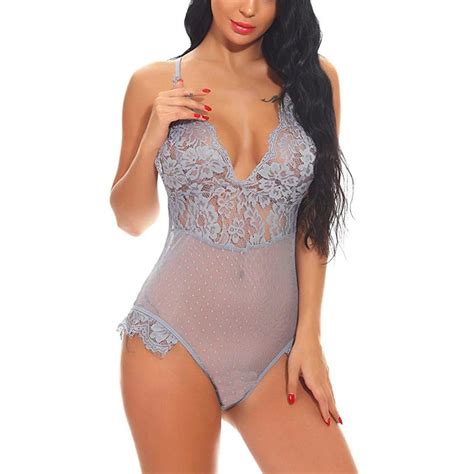 Aayomet Women Lingerie Set Women One Piece Lingerie Lace Bodysuit Deep