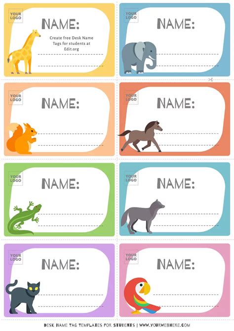 Editable Desk Name Tags For Students