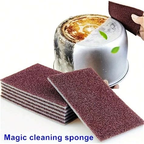 5pcs Emery Sponge Wipe Pot Bottom Cleaning Descaling Sponge Pot