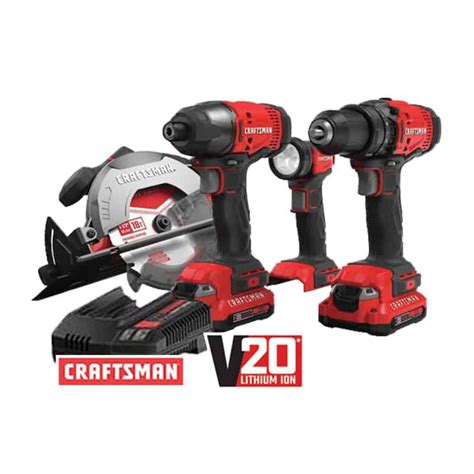 Craftsman V20 20v Max Cordless 4 Tool Combo Kit With 2 1 3ah Batteries And Charger Stine Home