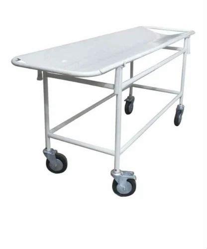 White Mild Steel Patient Stretcher Trolley For Hospital Use At Rs