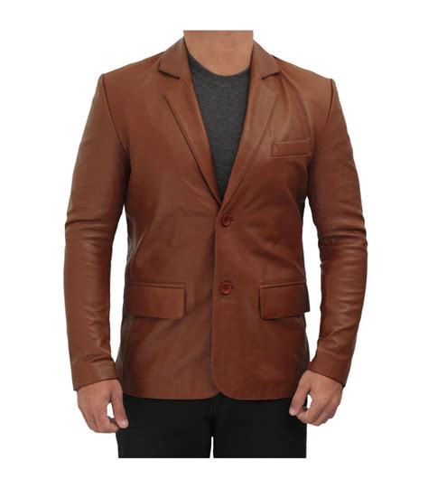 Mens Cognac Brown Blazer Cognac Two Button Brown Blazer